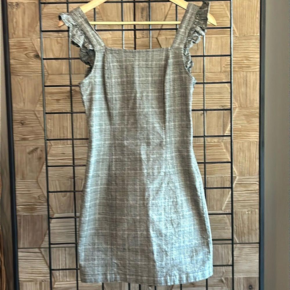 Jack by BB Dakota Mini Dress 2 Plaid Ruffle Strap Cut Out Back Retro Glam - Picture 3 of 9